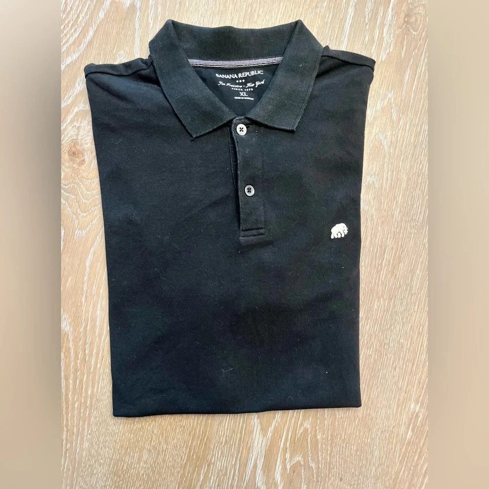 Banana republic men’s all cotton pullover‎ polo size XL black short sleeve nice